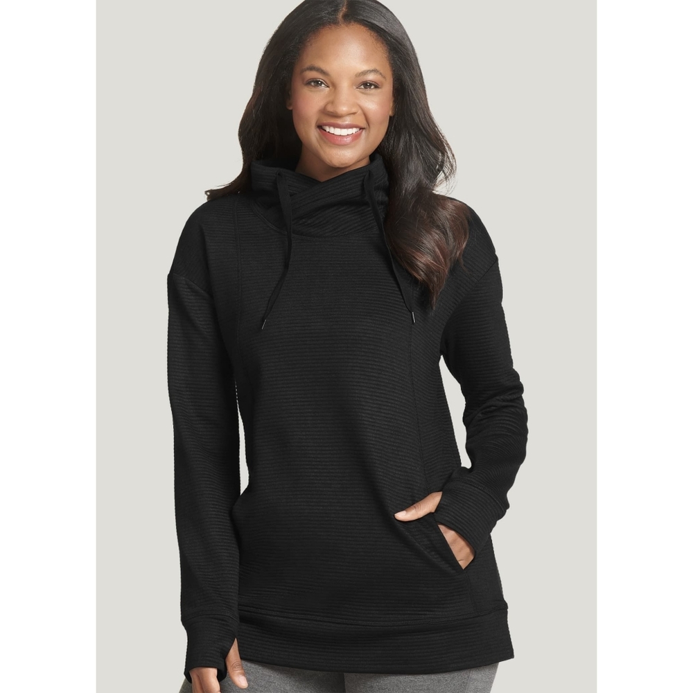 JOCKEY Cowl Cross Neck Quilted Pullover